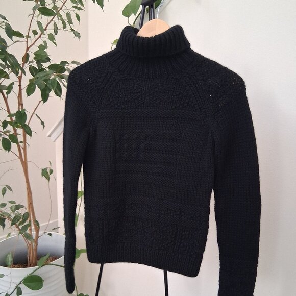 Ralph Lauren Polo Jeans Black 100% Wool Turtleneck Sweater - Picture 5 of 6